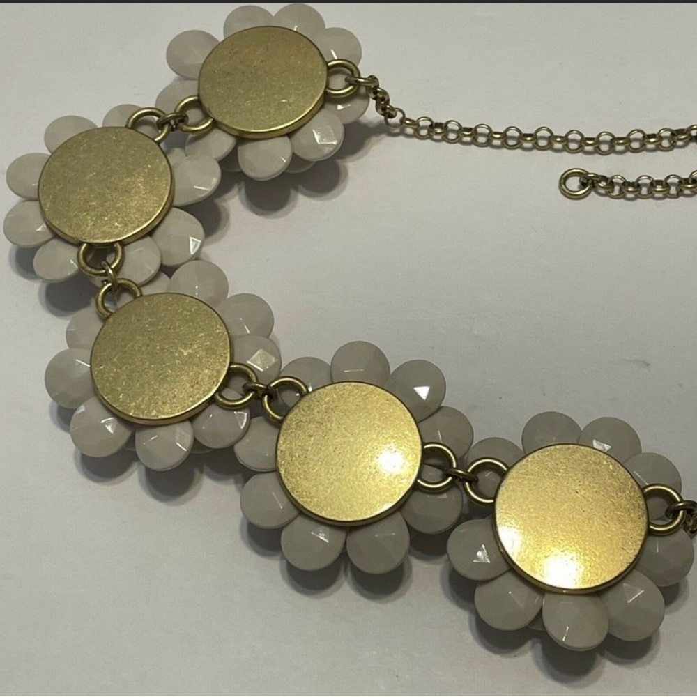 J Crew Floral Rhinestone Necklace - Picture 4 of 6